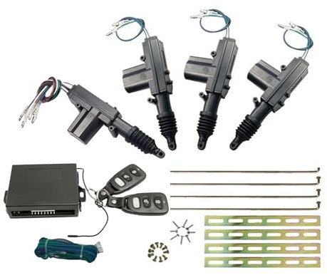 Aiuphing kit chiusura centralizzata auto, universale sistema di apertura senza chiave, Kit blocco porte a distanza + 4 pezzi attuatore di blocco porta