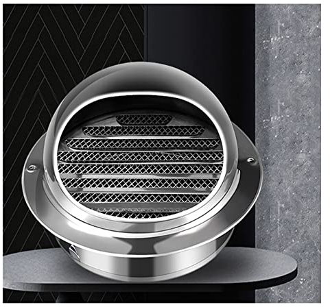 SHUDONGDEN Round Grille Ventilation Outlet,Steel Round Wall Air Vent,304 Stainless Steel Round ​External Extractor Wall Vent Outlet Dryer Fan Spherical Air Valve Grill Cover,300mm/11.81in