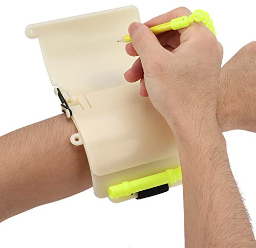 DEWIN Tauch-Unterwasser-Schreibtafel, 3 Tafeln Handgelenk-Schreibtafel mit Bleistift, Tauch-Handgelenk-Schiefer, Unterwasser-Kommunikationswerkzeuge, für Wassersport, Tauchen, Schwimmen(Luminous)