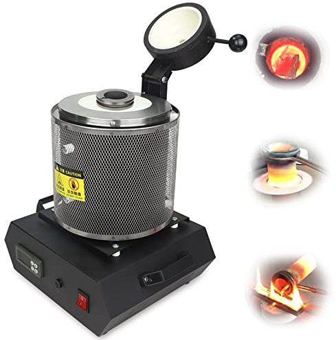 1150 ℃ Horno Fundición Metales Digital 2050 W Horno De Fusión Eléctrico Horno Fusión Automático Máquina De Fusión De Oro Para Fundir Oro Joyas Plata,negro,Con Red De Tablillas,110V-GraphiteCrucible3kg