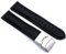 Sulla 22mm Uhrenband Genuine Leder Armband mit Faltschließe aus Edelstahl Schwarz
