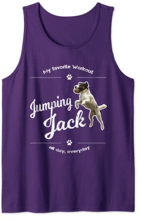 Jack Russell Terrier T-Shirt Dog Jumping Jack Tee Lustiges Geschenk Tank Top