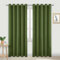 DWCN Blackout Curtains for Bedroom - Thermal Insulated Light Blocking Eyelet Window Curtains for Living Room 66 x 90 inch Length, Green, 2 Panels