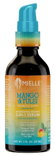 Nourishing Instant 3-in-1 Serum, Mango & Tulsi, 2 fl oz (59 ml), Mielle