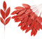 VEYLIN Christmas Glitter Bay Leaf, 12Pcs Artificial Christmas Tree Picks Sprays for Christmas Tree Wreath Floral Wedding Bouquet Decoration(Red)
