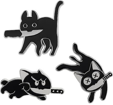 ARH 3 Stücke Black Cat Emaille Pins, Bi Pride Anstecker,Niedliche Emaille Broschen Revers Pins Abzeichen Für Frauen Mädchen Kinder Kleidung Tasche Dekorpride Pin,Anstecker Pin Für Taschen