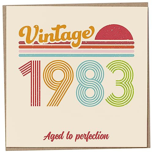 Mug Monster Vintage 1983 Aged to Perfection 40. Geburtstagskarte – Lustige Grußkarte für Männer und Frauen