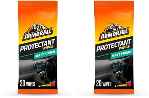ARMOR ALL Kunststoffpflegetücher 20 Stk. Seidenmatt Dashboard Wipes Matt Finish, Gelb, 35020L, Standard (Packung mit 2)