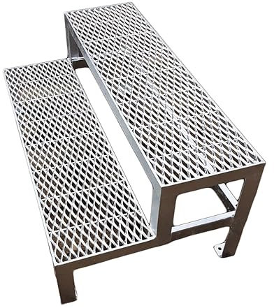 Escalier extérieur 2 marches Jardin terrasse Largeur 60 cm Hauteur 40 cm galvanisé