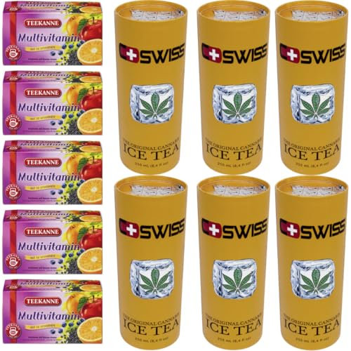 CSwiss The Original Ice Tea x 6 Stück + Teekanne Multivitamin Tee 20 x 3 gramm x 5 er Pack