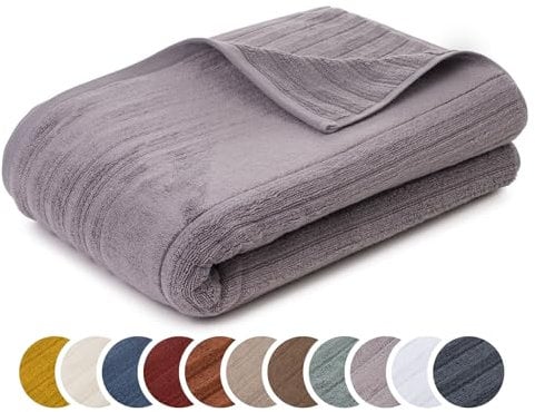 liebling Saunatuch Luxus Bio Baumwolle, Serie Marseille, 770 gr. / m², 80 x 200 cm, Ökotex, 60 Grad, saugstark, schnelltrocknend, Farbe: Silber