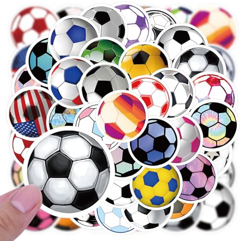 60 Pcs Football Stickers, Boys Soccer Party Sports Stickers Waterproof Water Bottle Stickers Laptop Stickers Football Party Bags Fillers Favors for Kids Sports Party Decorations Supplies
