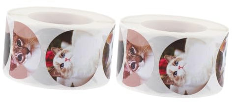 EXCEART 2 Rollen Siegel Aufkleber Geschenk Welpenmarke Katzenaufkleber Zubehör Für Hochzeitsfeiern Umschlagaufkleber Scrapbooking-aufkleber Aufkleber Für Erwachsene Tier Partybedarf Kind