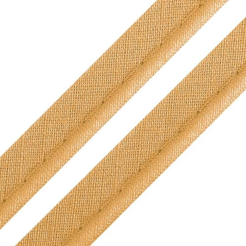 5m Paspelband Stoffband Nähkante Paspelschnur zum Nähen 10mm breit Farbwahl, Größe:10mm, Farbe:ocker