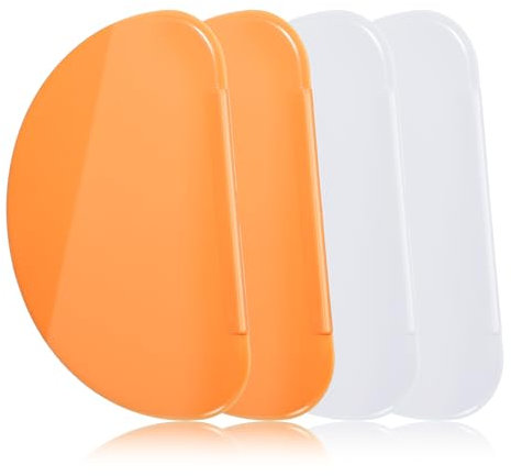 JIEYAO 4 Stück Teigschaber Teigkarte, 2 Silikon Teigspachtel und 2 Hart Langlebig Teigschneider Spatel für Küchen Backen Kuchen Fondant Zuckerguss Mehrzweckküchenwerkzeug