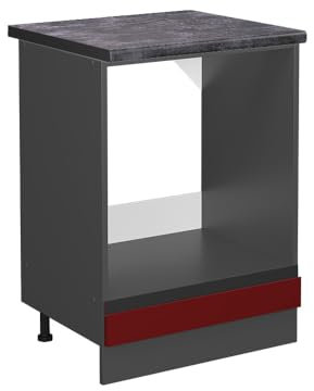 Vicco Armario para Horno Empotrado R-Line, Rojo/Antracita, 60 cm, ET Antracita