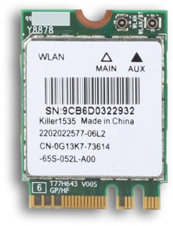 Beufee Netzwerkkarte, Interne Computer-Netzwerkkarte Für Killer 1535AC Dual Band 802.11ac NGFF M.2 867 Mbit/s 4.1-Spielkarte