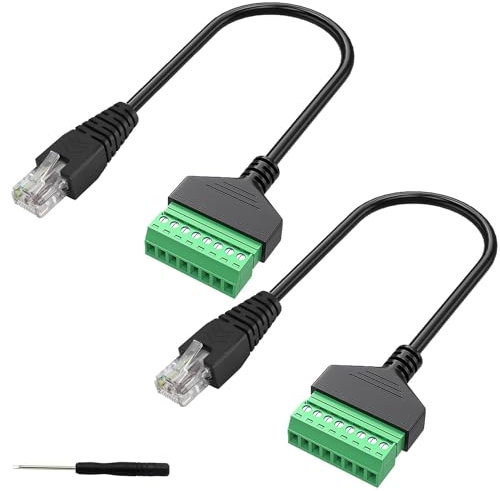 RUNCCI-YUN 2 Pack RJ45 Mâle Borne à vis RJ45 8P 8C Mâle à 8Pin Femelle Boulon Vis Type bornes Ethernet Net Network Pluggable Type Jack Plug pour AV CCTV UTP DVR Cat5 Cat6 Cat7