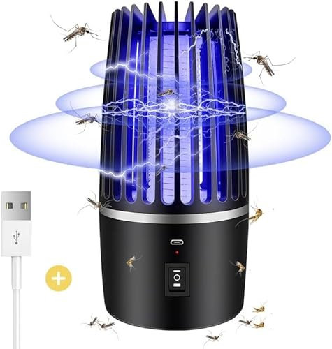 Insektenvernichter, 2 IN 1 Insektenvernichter Elektrisch Mückenlampe, Insektenfalle Moskito Killer mit UV-Lampe, Elektrische Mückenfalle Moskito Killer für Schlafzimmer Camping Garten Innen und Aussen