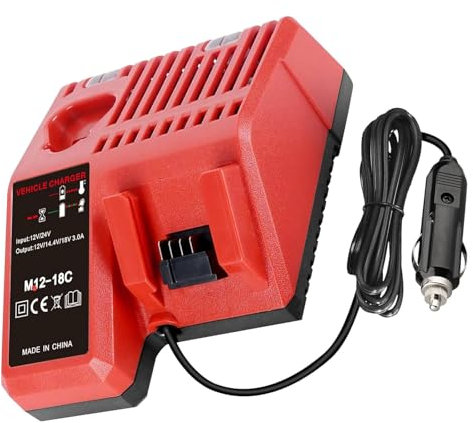 Replacement for Mil.Waukee Electric Tools Corp 48-59-1810 Vehicle or M-12 M-18 Car Charger,for Milwaukee 48-11-2420 48-11-1815 48-11-1840 48-11-1841 48-11-1850 12V 18V XC Lithium-ion Battery