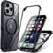 Holidi 360 Grad Hülle für iPhone 16 Pro Max mit Magsafe, Hülle für 16 Pro Max Vorne und Hinten, 360 Grad Magnetisch Handyhülle Schutzhülle mit Eingebautem 9H Panzerglas Displayschutz. Schwarz