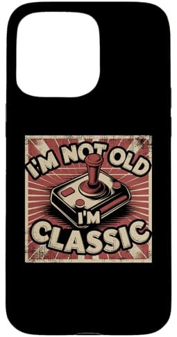 Coque pour iPhone 15 Pro Max Joystick de jeu rétro I'm Not Old I'm Classic