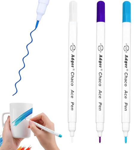 QttvbTna 3 Stück Textilmarker Selbstlöschend, Wasserlöslich Verschwindende Trickmarker, Zauberstift Nähen, Löschbaren Stoff Markier Stifte Schneiderstift für nähen Lederhandwerk Markieren Tracing