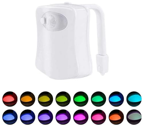 Toilet Light Motion Sensor, Motion Sensor Toilet Night Light, 16 Colors Changing Body Motion Sensor Toilet Bowl Seat Lamp for Home Bathroom Decor