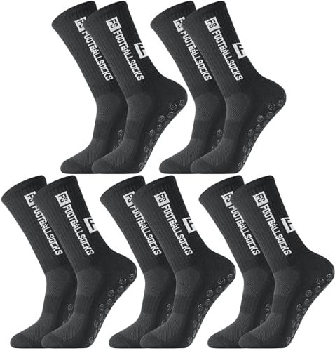 Apricitie 5 Paare Fußball Socken, 39-46 Fußballsocken Anti Rutsch Grip Fußball Socken Sportsocken für Herren Damen Fussball Basketball Laufen