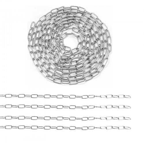 Focenat 8 meter 1.2mm Kette Edelstahl 304 Hochbelastbare Geschweißte Kettenglieder zum Aufhängen von Zäunen, Edelstahlkette Starke, Stahlkette Schwenkkette Kette aus Stahl, Maximale Belastung 10KG