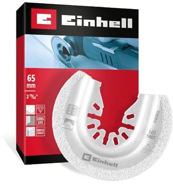 Original Einhell Halbrundes Hartmetall-Sägeblatt (Diamant bestreut, kompakte Form, 87 mm Länge, 1,2 mm Blattstärke, Schnellwechselfunktion, geeignet für Multitools)
