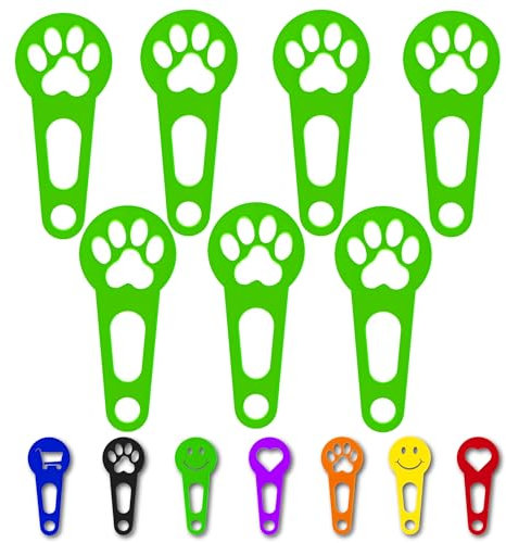 OnAir® jetons de chariot de courses, dispositif de déverrouillage de chariot de courses pour un retrait immédiat ; Porte-clés en forme de jeton de caddie (Patte, Vert, 7 pièces)
