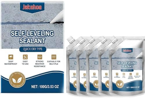 Lot de 5 adhésifs robustes pour réparation de fissures de béton - Imperméable et résistant aux intempéries - Acrylique haute résistance pour béton/ciment/maçonnerie, pour réparations domestiques