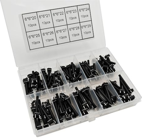 Gebildet 100 Stücke 10 Wert 4 Pins 6x6mm Micro Momentary Tact Taktile Push Button Switch Sortiment Kit