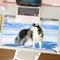 MESHIZIY Gaming Mouse Pad, ratón de Pad 80 x 30 cm,Malamute de Alaska, Perro de Raza Chukchi Husky en la Nieve,sin Distancia y Mouse Impermeable, para computadora