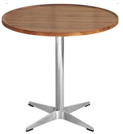 Kleiner runder Esstisch 80 cm mit Beinen aus Aluminiumlegierung Runder Küchentisch aus Holz für 4 Home Wohnzimmer Esszimmer Nussbaum (Größe: 80x80x77cm)