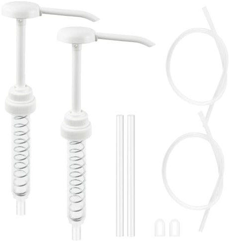 2 Pcs Gallon Pump Dispenser, 1 oz Dispensers Pump for 5 Gallon Bucket Pump with Extended Tube Cap, 5 Gallon Bucket Pump Fit 38/400, Heavy Duty Gallon Pump Dispenser for Jug Shampoo Condiment Detergent