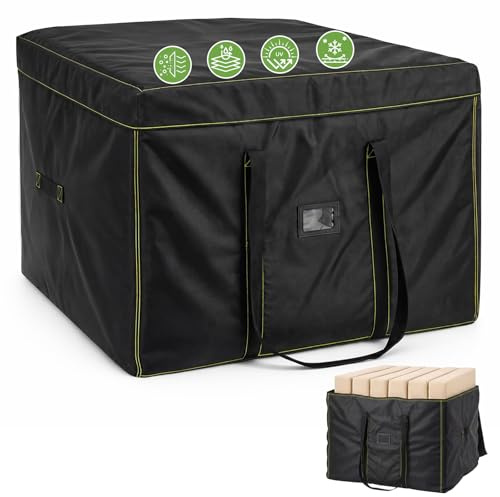 GARPROVM Gartenauflagen Aufbewahrungstasche 80x80x60cm, Auflagentasche für Polsterauflagen Sitzkissen Gartenpolster Aufbewahrung, Weich 420D Oxford Gewebe Wasserabweisend Umzugstasche