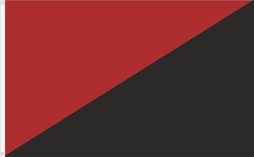 BANDIERA ANARCHISTA ROSSO E NERO. Qualità RASO PREMIUM MISURA GRANDE 150X90 CM
