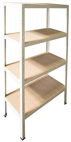 shelfplaza® 155x45x45cm Home Schwerlastregal weiß/Metallregal mit 4 Böden/Kellerregal Metall, Garagenregal, Werkstattregal oder Regal Lagerregal/Steckregal Metall mit 175kg Tragkraft