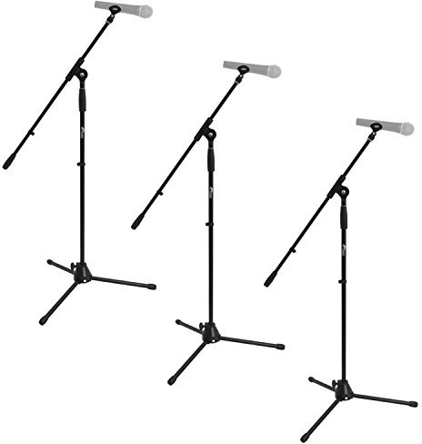Tiger Pack of 3 Boom Tripod Microphone Stands