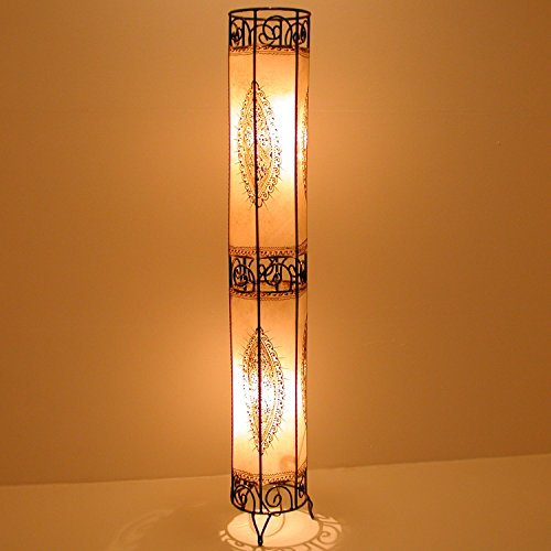Casa Moro Marokkanische Leder Stehlampe Henna Lampe Hennalampe orientalische Stehleuchte Natur Kadous XL L1048