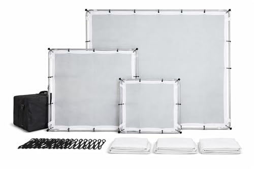 Glide Gear BFS 100 Photography Video Butterfly Frame 3 in 1 Collapsible Light Silk Scrim Lighting Diffuser 4x4 / 6x6 / 8x8