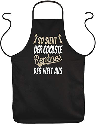 Tini - Shirts Rentner Sprüche-Schürze - Geschenk Ruhestand Koch-Schürze : So sieht der coolste Rentner der Welt aus - Abschied-Party Schürze Rente