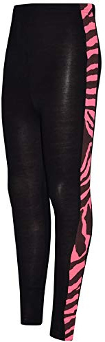 A2Z 4 Kids Zebra Print Panelled Leggings Girls Stretch Ages 7-13 | Trendy Party Dance Gym Sports Tights Comfortable Fashion Stretch Fit