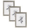 WOLTU Bilderrahmen 30x45cm 3er Set Fotorahmen Holzrahmen mit Passepartout, zum vertikalen oder horizontalen Aufhängen/Aufstellen, Posterrahmen Collage Wanddeko, Silber