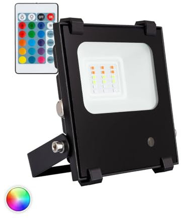 Projecteur LED Spot Exterieur pour jardin, terrasse, patio, garage RGB HE PRO 135lm/W IP65 10W Dimmable RGB