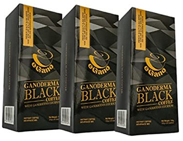 3 scatole di caffè istantaneo eGano Premium Ganoderma Black Coffee con estratto di Ganoderma Lucidum (30 bustine x 3,5 g/scatola)
