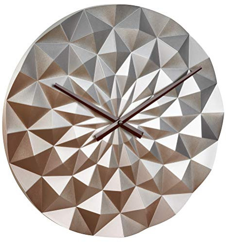 TFA Dostmann Moderne Wanduhr Diamond, 60.3063.51, geometrische 3D Form, analoges Uhrwerk, roségold-metallic, (L) 396 x (B) 44 x (H) 396 mm