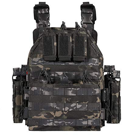vAv YAKEDA Taktische Militärweste Schnellverschluss Airsoft Weste Verstellbar für Erwachsene